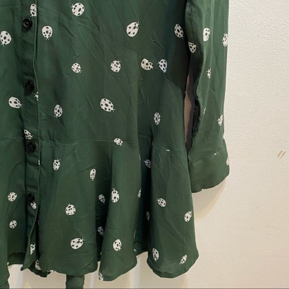 Anthropologie Tylho Lakin Ladybug Tunic Button Down Blouse XS - Picture 5 of 7